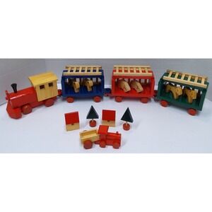 Vintage Santa's World Kurt Adler 24 Pc. Circus Train Original Box some staining